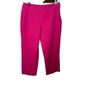 St John Sport by Marie Gray Pants Women’s 8 Pink Cotton Blend Ankle Crop Stretch